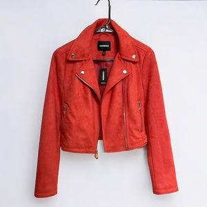 ❤️NWT Express Red suede moto jacket